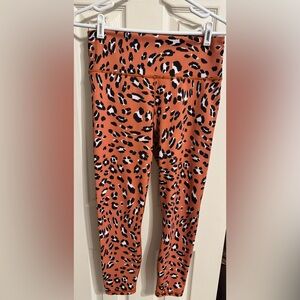 Fabletics Leopard Print Ankle Pants - Orange and Black